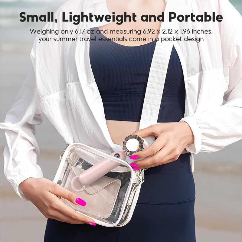 Hotsales Portable Handheld Fan, Powerful Hand Held Mini Fan, 3 Speed USB Rechargeable 5000mAh Battery Operated, LED Display, Cooling Personal Fan Gifts for Women, Men, Travel, Camping, Outdoor