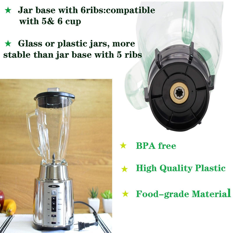 For Oster Blender Replacement Parts Blender Ice Blade with Jar Base Cap and Two Rubber O Ring Seal Gasket Accessory Refresh Kit，Compatible with Oster Blender