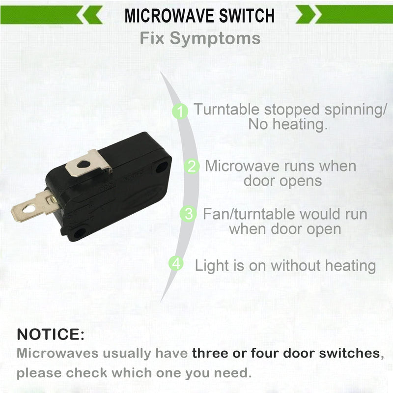 LONYE 3B73362F SZM-V16-FA-63 Microwave Door Switch Fit for LG GE Samsung Microwave Oven WB24X10047 SZM-V16-FD-63 PS3522738 (Normally Open)(Pack of 2)