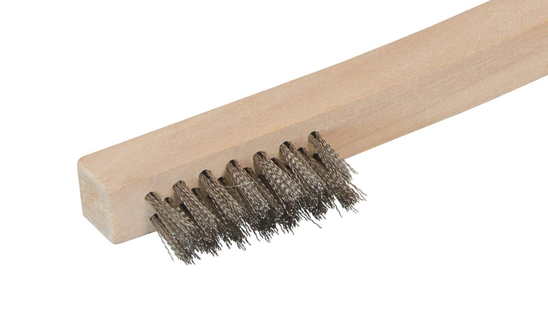 Steelman Stainless Steel 1200-Bristle Count Wire Brush for Mechanics and Painters, Removes Rust and Paint from Metals, Wood Handle, 5 Pack 1200 Bristle Count Wire Brush-5 pack