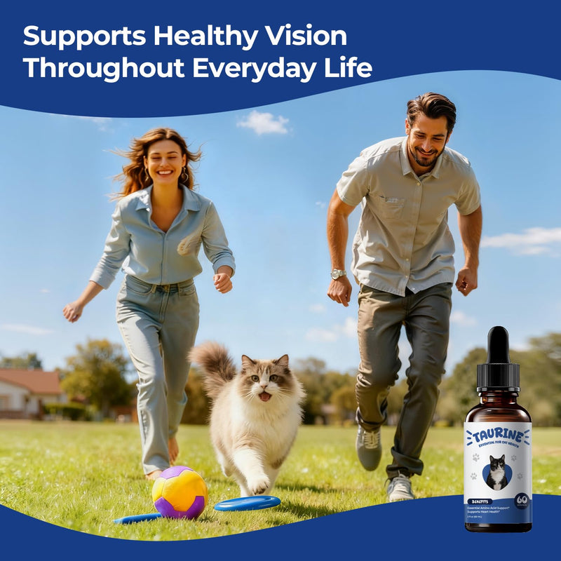 Taurine Supplement for Cats Liquid Drops – Essential Taurine for Heart Health, Vision & Immune Support, Easy-to-Mix Daily Feline Nutrition Supplement