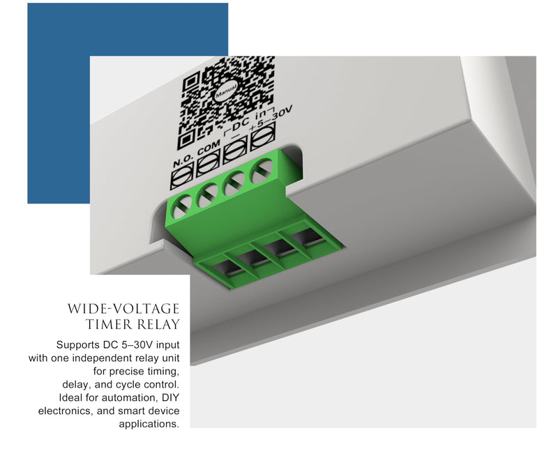 Blütezeit Smart Timer Relay – Programmable DC 5–30V Time Delay Module with LED Display, 0–9999 Cycles for Automatic Sliding & Swing Gate Openers Smart Timer Module