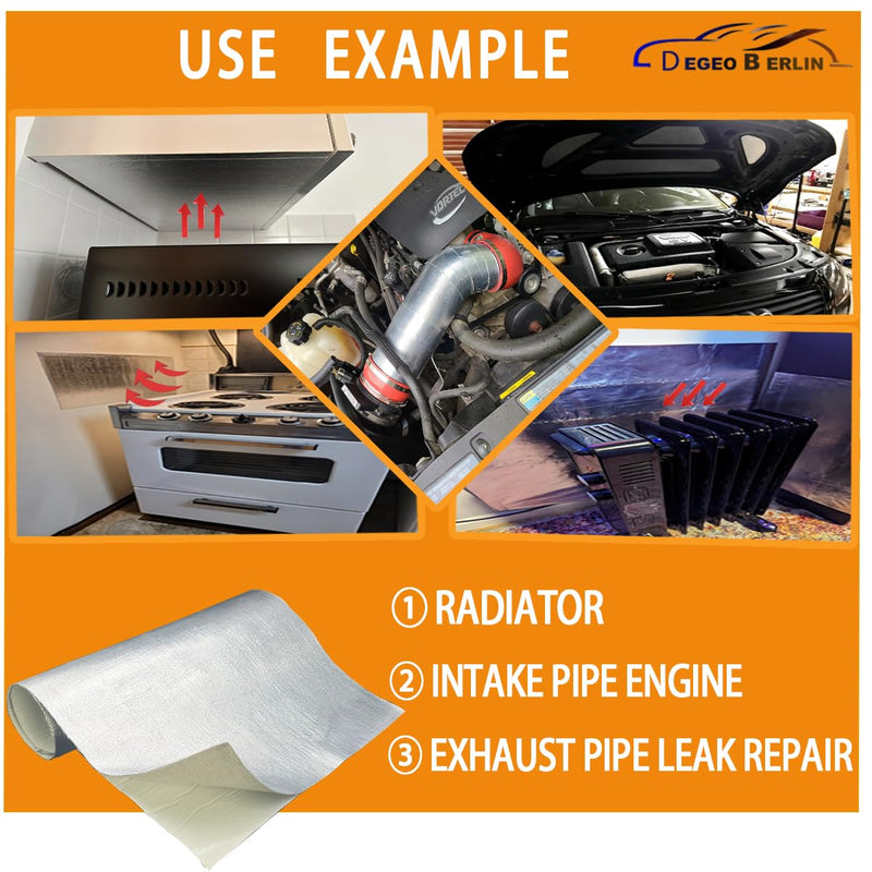 Aluminized exhaust heat shield 24'' X 24'' for wall behind grill 2000 Degrees High Temp Protection Material Thermal Barrier Blanket Mat 24'' X 24''