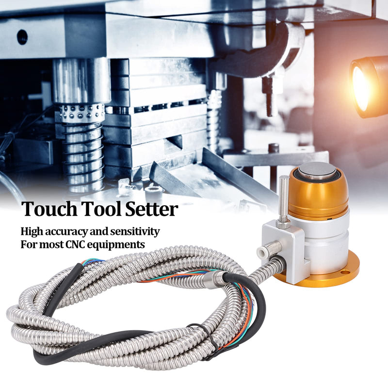 CNC Automatic Tool Sensor Gauge, DC 24V Normally Closed CNC Z Axis Tool Setter, High Accuracy Aluminum Alloy Z Axis Probe Tool Touch Sensor Setting Gauge for CNC Router Engraving Machine
