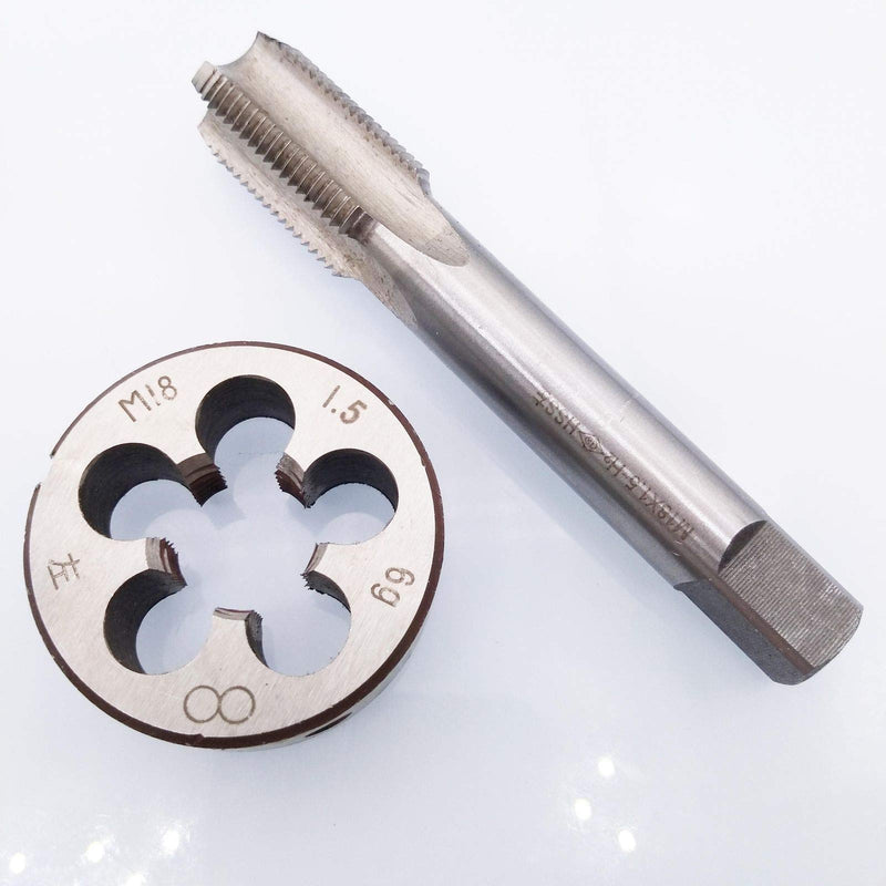 HSS M18 x 1.5mm Tap and M18 x 1.5mm Die Metric Thread Left Hand
