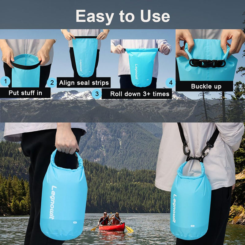 Dry Bag, 3 Pack/5 Pack Waterproof Lightweight Small & Large Dry Sacks for Outdoor Camping, Backpacking, Kayaking, Boating, Travel and More Assorted-3l/8l/12l/15l/20l