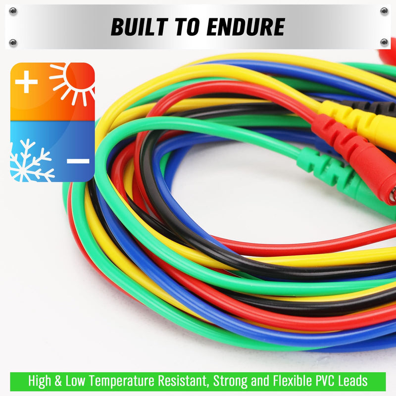 SWANLAKE 43-Piece Back Probe Kit, 30A Multi-Angle Test Probe, 4mm Banana Plug to Copper Alligator Clips, U-Shaped Connectors, Automotive Electrical Circuit Diagnosis Car Repairing Tools 43PCS Back Probe Kit