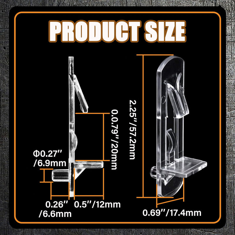 20pcs Plastic Locking Shelf Support Pegs,6.9mm Shelf Pins,Self-Locking Bracket Clips,Clear Shelf Pegs for for Kitchen Cabinet Furniture Book Shelves,6.9mm Peg x 3/4" Thick Shelves 20 6.9mm x 3/4" - NewNest Australia