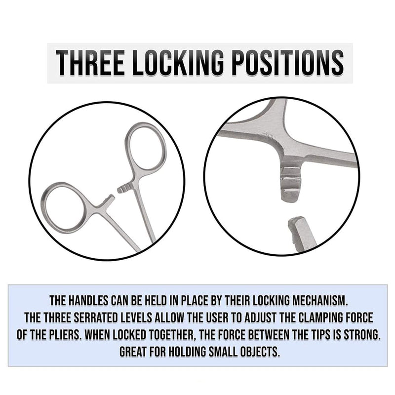 SURGICAL ONLINE 2 Piece Curved & Straight 8" Hemostat Set, Stainless Steel Locking Tweezer Clamps - Ideal Hemostats for Nurses, Fishing Forceps, Crafts and Hobby 2 Count (Pack of 1)