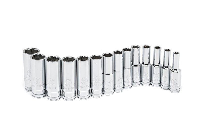 GEARWRENCH 14 Piece 3/8" Drive 6 Pt. Deep Socket Set, Metric - 80554 14 Pc 3/8"
