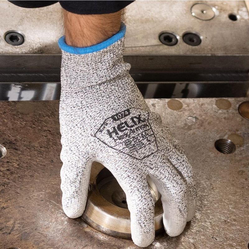 HexArmor | General-Purpose | Abrasion and Cut-Resistant | Breathable | Safety Work Gloves | Helix Series 1074 | A4 Cut-level Polyurethane Palm Medium 12-pack