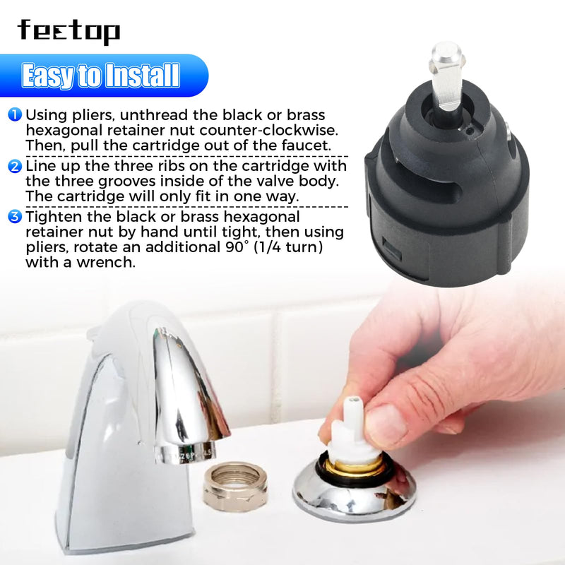 1255 Single Handle Cartridge Replacement for Moen Kitchen Single Handle Cartridge, 1255 Replacement Cartridge with Leak-Proof Design for Kitchen & Bathroom