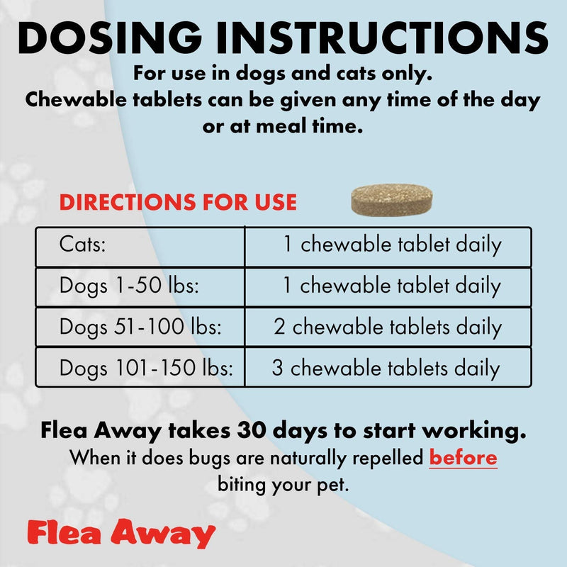 Flea Away All Natural Chewable Tablets, 100 Count 1 Single - PawsPlanet Australia