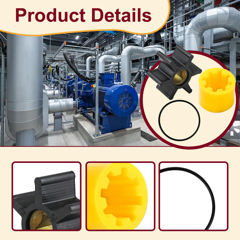 Power Systems Impeller Drive Sleeve 359448,Impeller Kit 359978,Compatible with Kohler 4EF 4EFCD 5E 5ECD 6EF 6EFCD 7.3E 7.3ECD