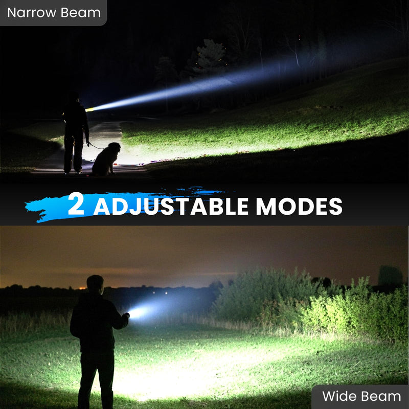 THY TRY Rechargeable Flashlight 90,000 High Lumens, 2 Pack Bright Flashlights with 7 Modes, Powerful Flash Light for Home, Hiking, Camping