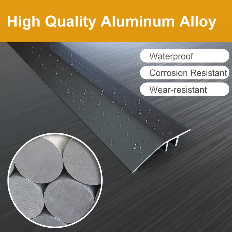 Aluminum Floor Transition Threshold Strip, Door/Carpet/Tile/Threshold Reducer, Doorway Edge Trim for Laminate Floor Mat Carpet and Vinyl Tile (Black, 36Inch) 1.7in x 3ft Black