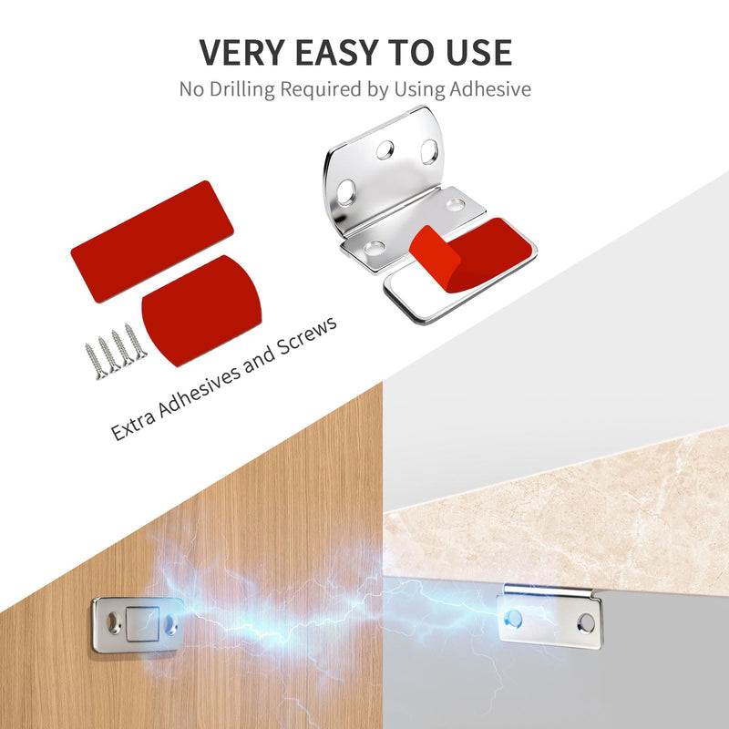 Cabinet Magnets Stick On 14 Pack, Magnetic Door Catch Ultra Thin, Quiet Cabinet Door Magnets, Punch-Free for Sliding Door Kitchen Cupboard Closure Closet Door Closer