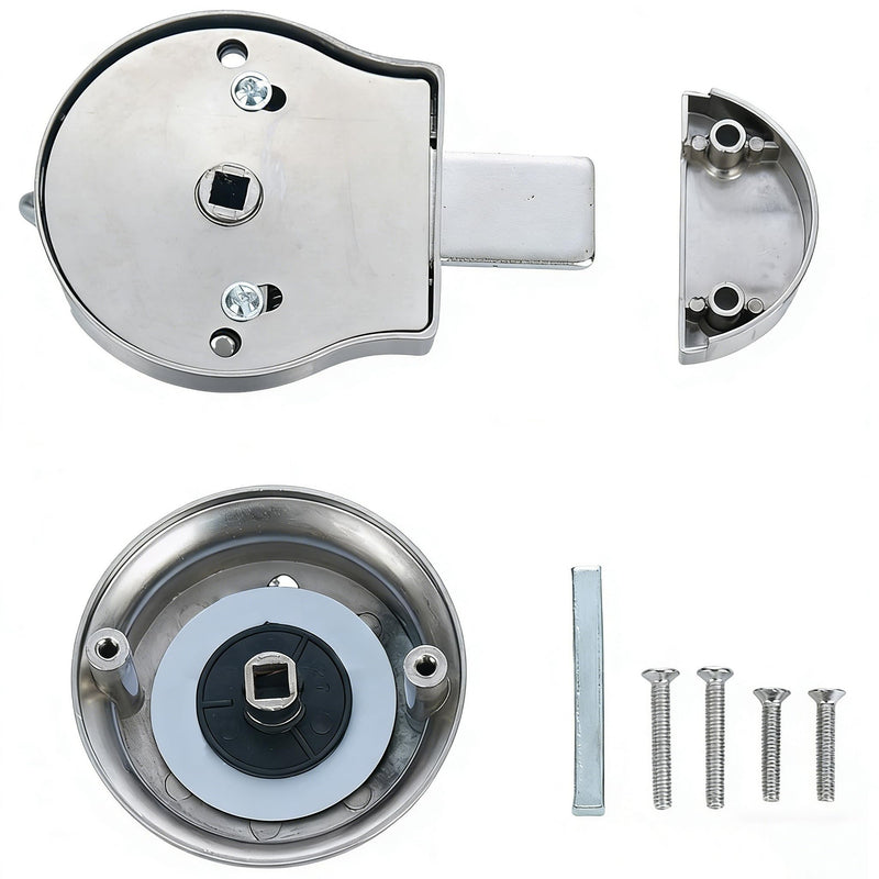Stainless Steel Occupied/Vacant Bathroom Lock，Keyless Latch Indicator Lock - Easy Install Privacy Latch for Public & Commercial Restrooms（Silver ）