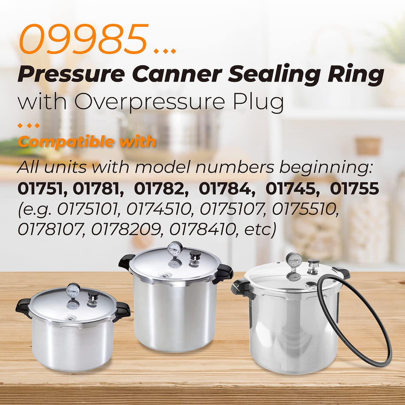 2 Pack 09985 Pressure Canner Sealing Ring & Overpressure Plug Gasket for Presto 01751 01781 01784 01745 01755 01782 Pressure Cooker (16 Quart/18 Quart/23 Quart) 2 Pack one size