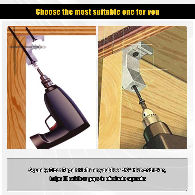CNQLIS Squeaky Floor Repair Kit,Repair Kit Can be Safely Used on Any 5/8 inch or Thicker subfloor,Effectively Reattach Subfloor to Joists,Eliminating Floor Sounds(Black,6 Pcs) Black 6
