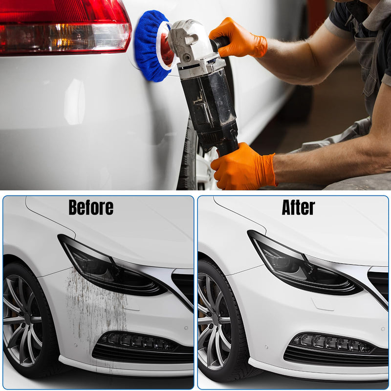 Tallew 60 Pieces Car Buffing Pads Microfiber Car Orbital Buffer Polish Pads 5 to 6 Inches Wax Bonnet Cover Including 30 Microfiber 15 Plush 15 Non Woven for Vehicle Waxing and Cleaning