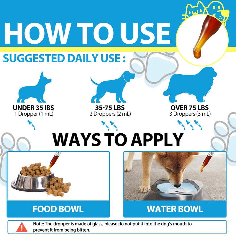Kennel Cough Treatment for Dogs, Kennel Cough Herbal Drops, Dog Cough Relief - Dog Seasonal Allergy Relief, Dog Itch Relief, Support Dog Cough Care About Dry, Pet Cough Relief - 2.02 Fl.oz / 60 ml Bacon Flavor - PawsPlanet Australia