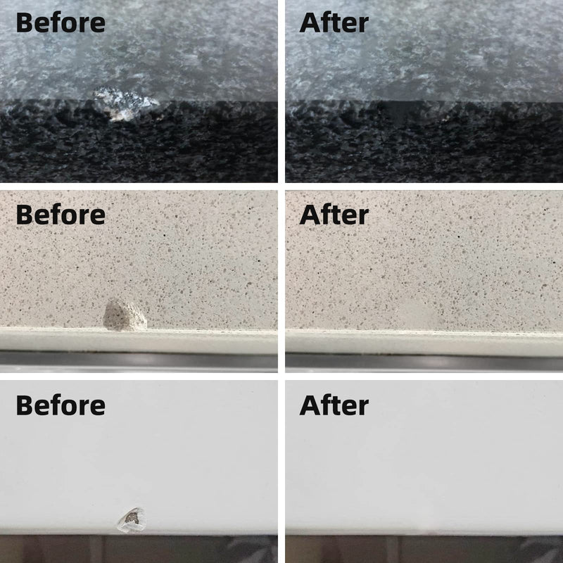 Marble and Granite Repair kit Porcelain Marble Stone and Quartz Countertops Repair kit for Chips Dents Cracks Holes Scratchs, Fix Chipped Edges Corners, Reattaches or rebuilds Missing Pieces - NewNest Australia
