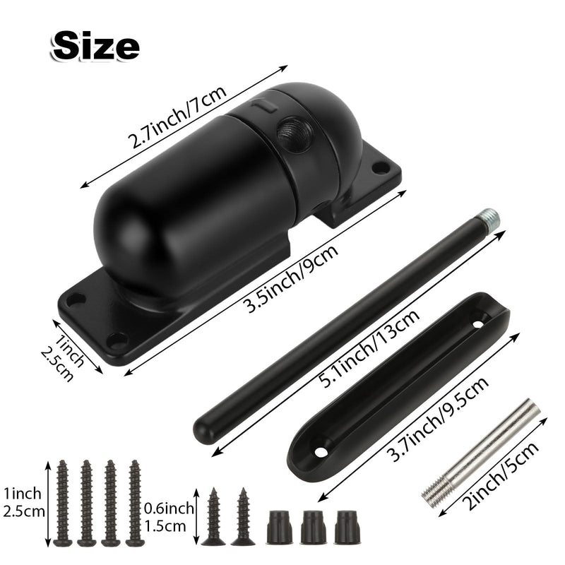 2PCS Automatic Door Closer，Safety Spring Door Closer, Adjustable Soft Door Closer, Easy to Install to Convert Hinged Doors, Black Auto Door Closers for Home