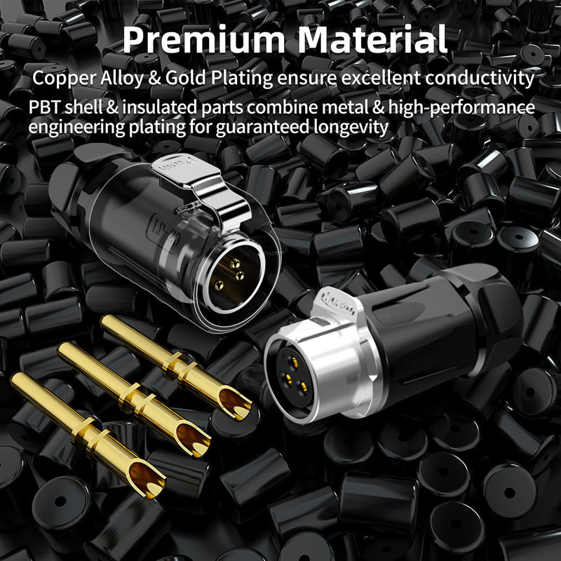 CNLINKO LP-20 3 PIN Waterproof Connector, IP68 Circular Connector, Quick Plugging Aviation Connector, PBT Plastic Shell Solder Connector, Marine Industry Connector Male Plug Inline Plug-in (3 PIN) 3-Pin