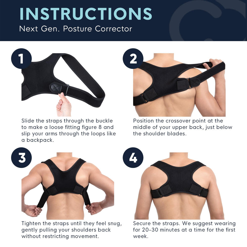 Copper Compression Posture Corrector for Men & Women - Adjustable Copper Infused Orthopedic Brace for Pain Relief from Bad Posture, Slumping - Targets Upper Back, Shoulders, Neck, Clavicle Large/X-Large (Pack of 1)