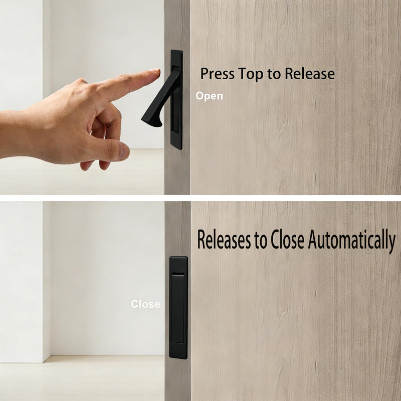 Dontay Pocket Door Handles Edge Pull, Professional Stainless Steel 304, Flush Mount Doors Pull for Pocket Sliding Door (Matte Black, 2) Matte Black
