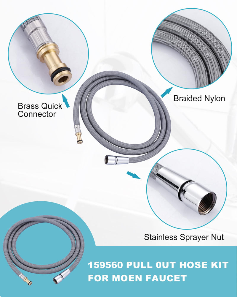 Replacement Hose kit for Moen Kitchen Pull out Faucet(Pullout 159560) 159560 Pull Out Hose
