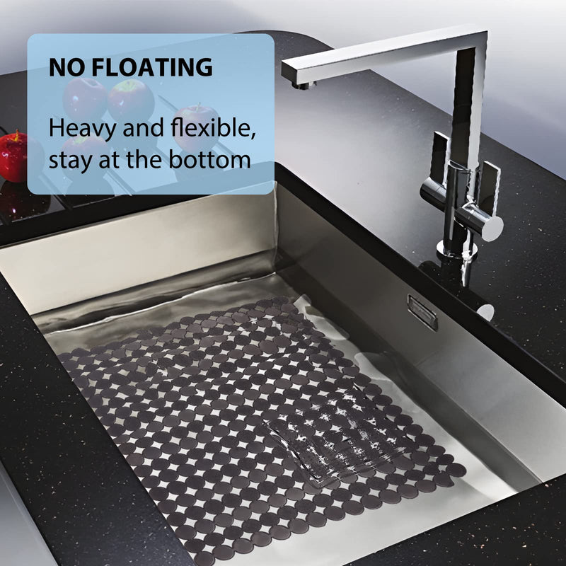 Kitchen Sink Protector Mat - 2Pack Adjustable Sink Protectors for Kitchen Stainless Steel Sink - Fast Draining Sink Mats for Bottom Of Kitchen Sink - Dishes and Glassware - Easy to Clean & Diy Cut Black transparent