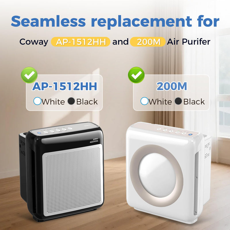AP-1512HH Replacement Filter Compatible with Coway Airmega AP-1512HH & 200M AP1512HH-2+4PK