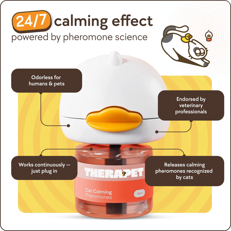 TherapetMD 60-Day Cat Calming Diffuser - Cat Pheromone Diffuser for Stress, Pee Spraying, Cat Fighting, Aggression, Excessive Meowing & Scratching - 60-Day Refill Included - Packaging May Vary 1 Pack