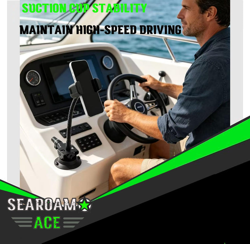 3.5 Inch Suction Cup Boat Mount | Marine-Grade Holder for Smartphone, Action Camera & Flashlight Holders, 360 Rotatable Ball Head, for Boats, Yachts