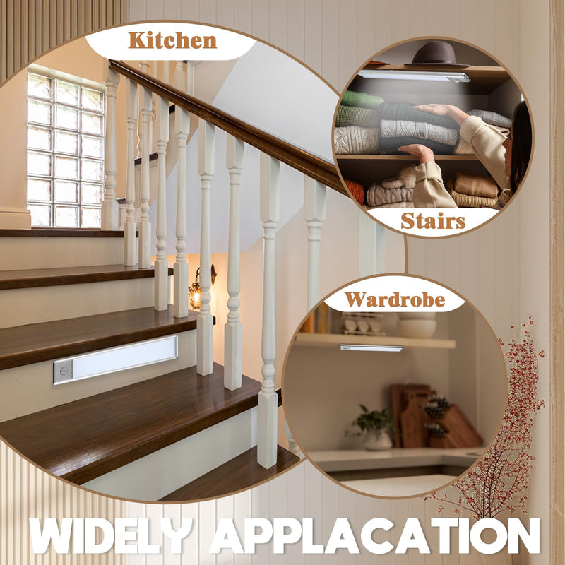 Konohan 4 Pcs Under Cabinet Lights Magnetic Sticky, Cabinet Lights Replacement Magnetic Strips