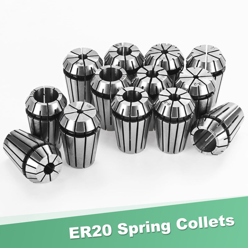 ER20 Spring Collet, 40Cr Steel Spring Collet Chuck 12mm Clamping Diameter for CNC Engraving Machine/Lathe Milling Tool [Silver,1.2x0.8"/ 31.5x21 Mm]