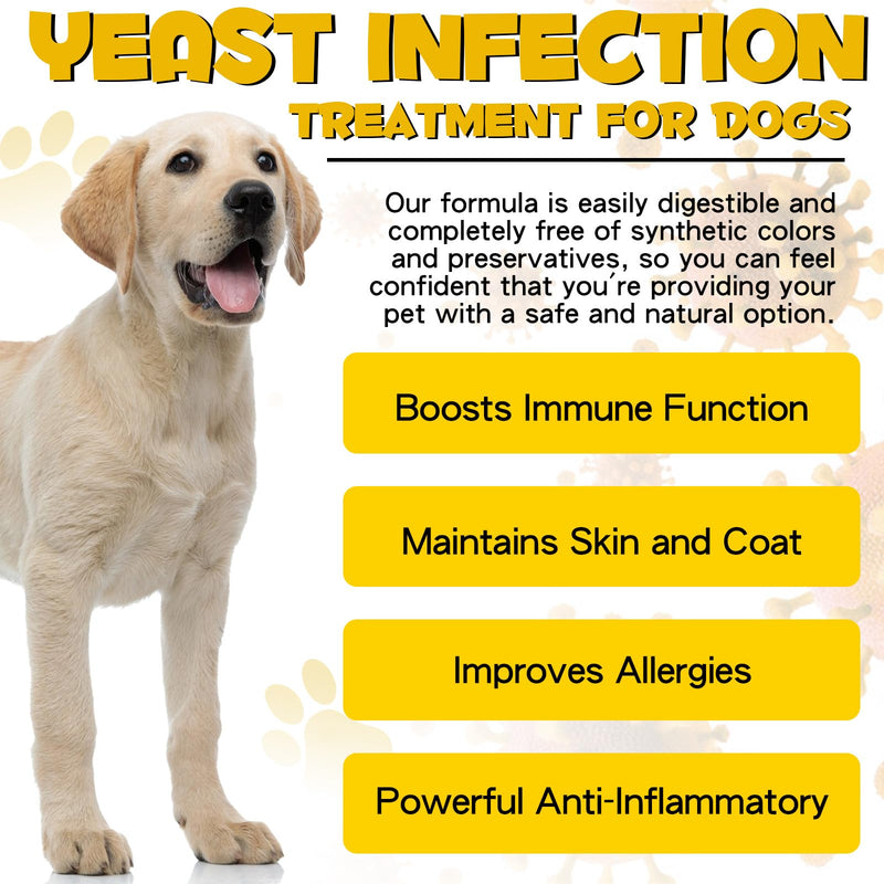 VOSIFSDIY Yeast Infection Treatment for Dogs, Natural Dog Yeast Infection Treatment Supports Itch Relief, Ear Infection, Allergy Relief, Pet Supplies Dog Herbal Supplement, Bacon Flavor 1PCS