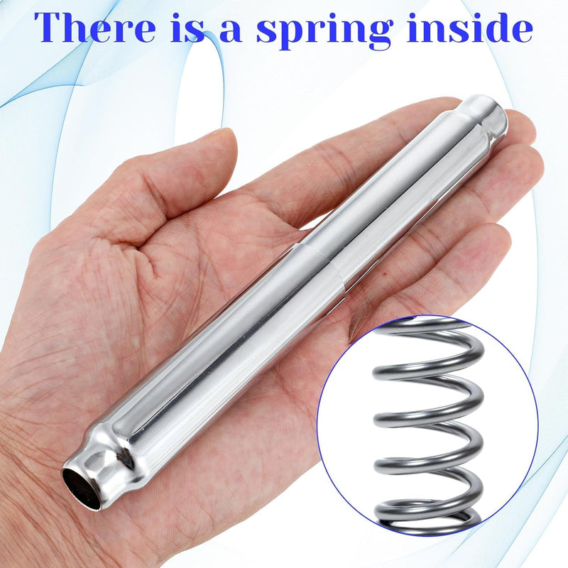 Stainless Steel Toilet Paper Holder Replacement Rod 6.5"–4.33" (165–110 mm), Universal Fit Spring Roller, Quick Press-to-Install (2, Gold) 2