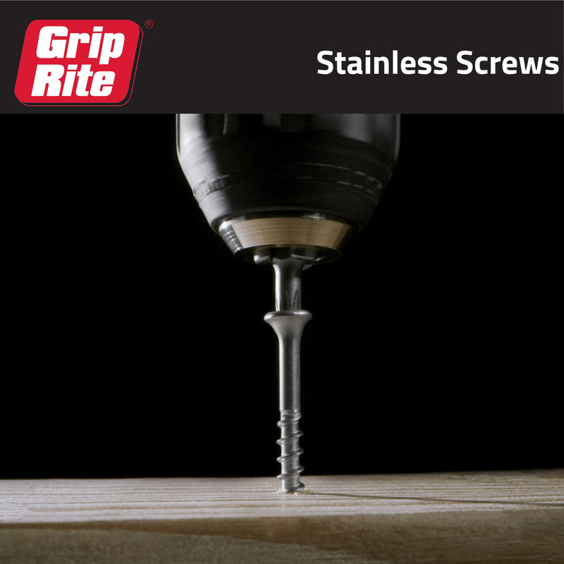 Grip-Rite PrimeGuard Max Deck Screws for Outdoor Projects - Hand Drive Trim Head Wood Screws - T-15 Star Drive - 316 Stainless Steel - 7 x 3-1 Lb - MAXS3TH3161 #7 x 3" 1LB