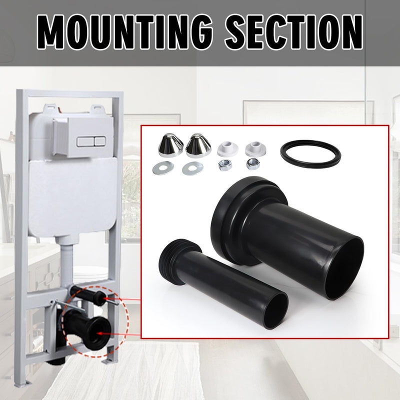 Wall Hung Toilet Connector Set for Geberit 152.404.46.1 Hidden Tank, Wall Hung Toilet Gasket & Toilet Parts, Black Plastic