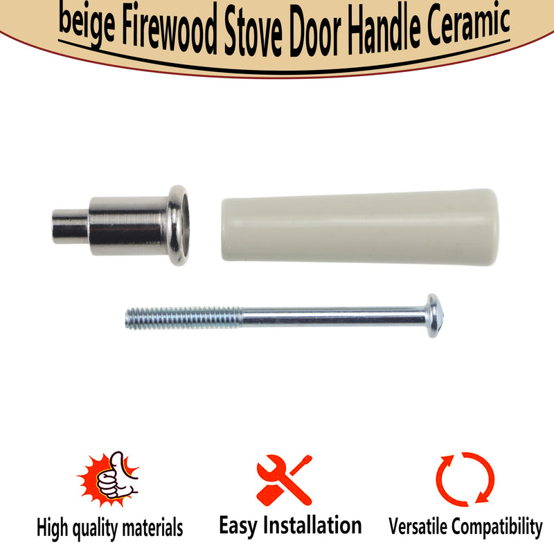 lrnyso Beige Firewood Stove Door Handle Ceramic 000-4342 0005854 30004175K fits Vermont Castings Defiant, Encore, Intrepid, Madison, Vigilant, Stardance, Pinnacle Gas Wood Stoves