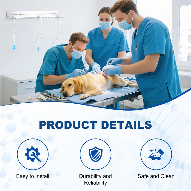 Endotracheal Tube Holder 304 Stainless Steel Rack Wall Hanging Frame Endotracheal Tube Holders Intubation Hanger for Veterinary Equipment Supplies(22.44 inches, 2.0-12) 1
