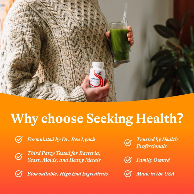 Seeking Health Molybdenum 500 – Molybdenum Glycinate Chelate – Supports Metabolism and Iron Utilization* - Metabolism Supplement - 90 Vegetarian Capsules - NewNest Australia