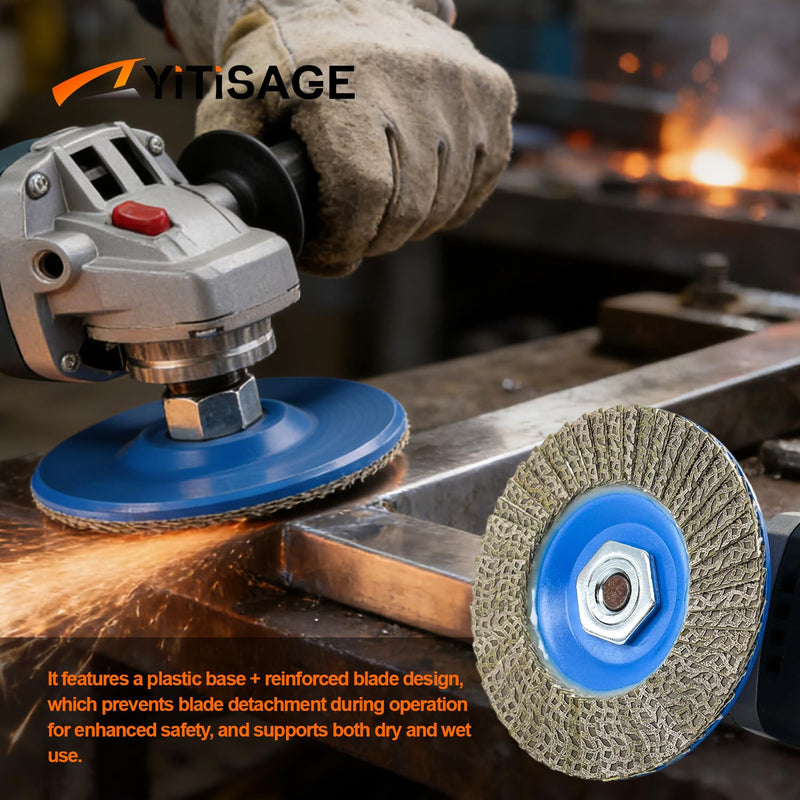 4.5" Diamond Flap Disc,Plastic Back Grinding Wheel for Marble,Ceramics,Sander Tile,Stone,Glass,Concrete(Grit 60-1pc) grit 60