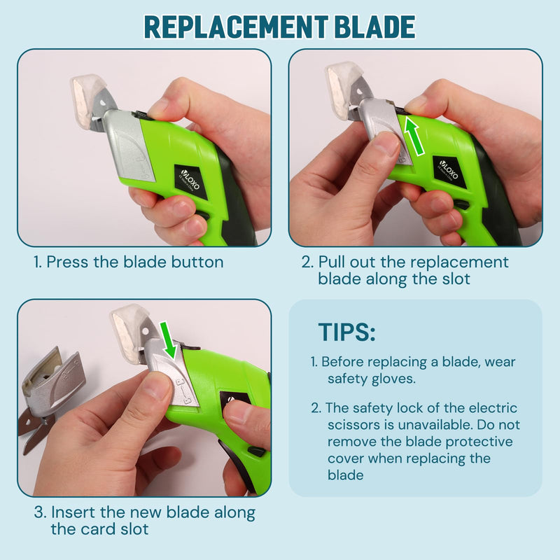 VLOXO Cordless Electric Scissors Electric Box Cutter for Cardboard Green
