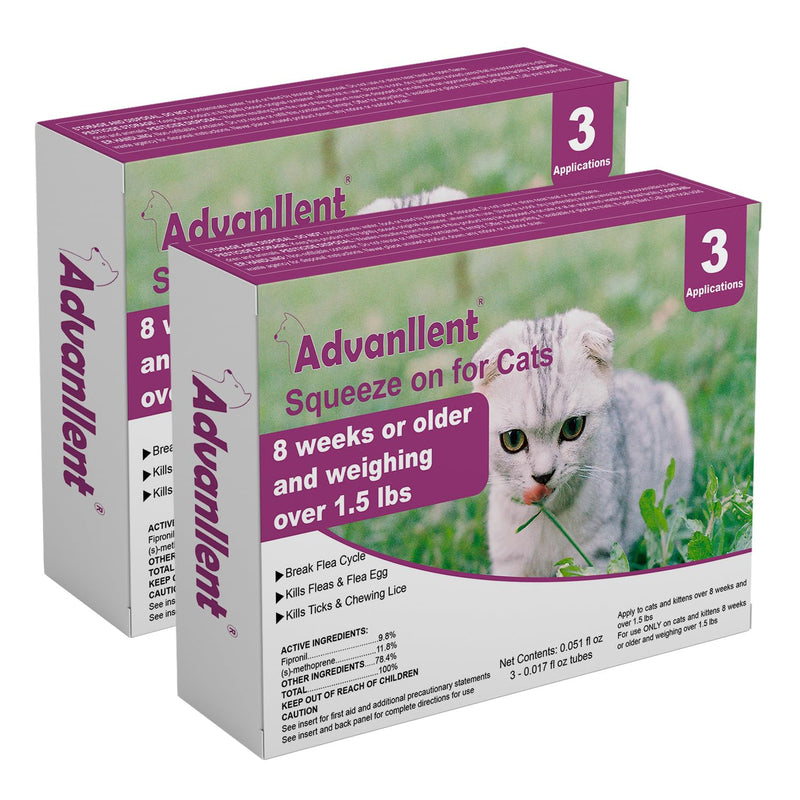 Flea and Tick Prevention for Cats, Flea and Tick Treatment for Cat Kitten, Flea & Tick Control, Over 1.5 Pounds, 6 Doses cat-6 Doses