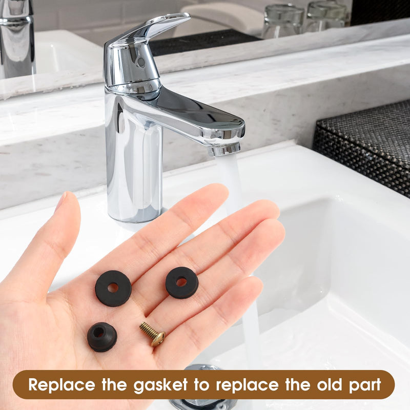 Faucet Rubber Washers, 116 PCS Outdoor Faucet Repair Kit with Assorted Flat Washers, Beveled Washers and Brass Bibb Screws Faucet Washer Assortment Kit Garden Hose Repair Kit for Repairing Faucet Leak