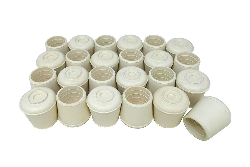 Shepherd Hardware 8755E Leg Tips 1-Inch Inside Diameter Rubber Chair Leg Caps, White, 24 Count (Pack of 1) 1" white, 24 pack